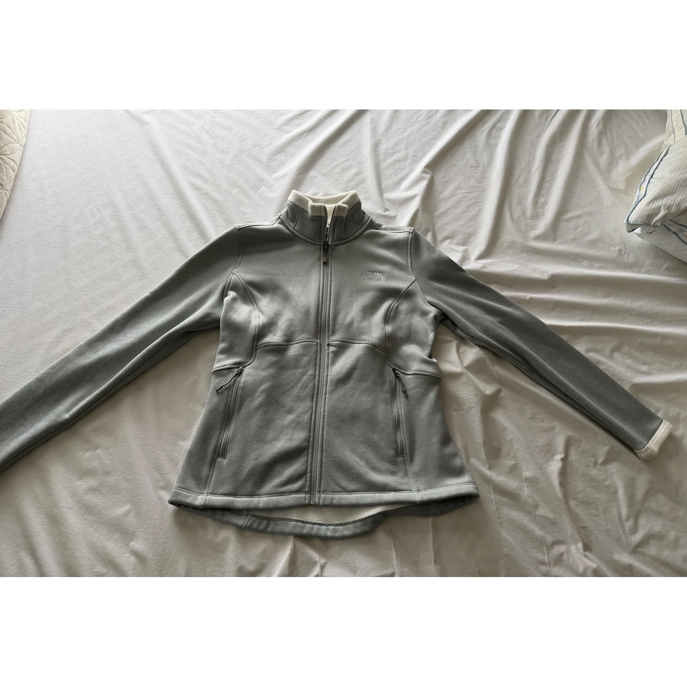 The North Face Womens Gray Fleece Jacket Full Zip Size M Medium
